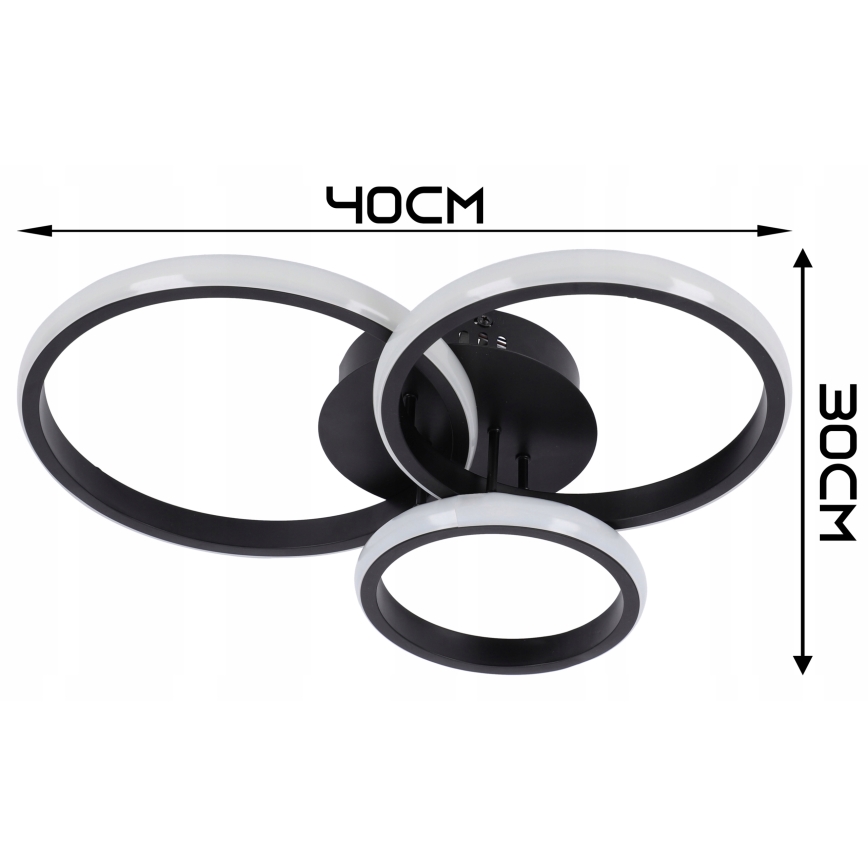 Dæmpbar LED-loftlampe LED/70W/230V 3000-6500K sort + fjernbetjening