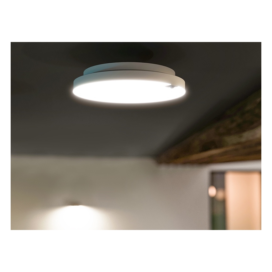 LED-dæmpbar loftlampe med integreret bevægelses- og skumringssensor, 6/12/18 W, 230 V, Ø 23 cm