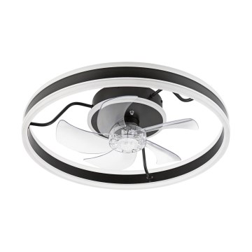 LED Dæmpbar loftlampe med ventilator APOLLO LED/38W/230V sort + fjernbetjening