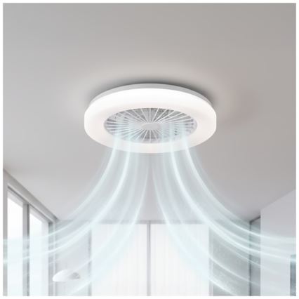 LED-dæmpbar loftlampe med ventilator VENTELUX LED/24W/230V 3000/4000/6500K Ø 45 cm hvid + fjernbetjening