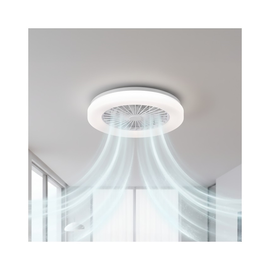 LED-dæmpbar loftlampe med ventilator VENTELUX LED/24W/230V 3000/4000/6500K Ø 45 cm hvid + fjernbetjening