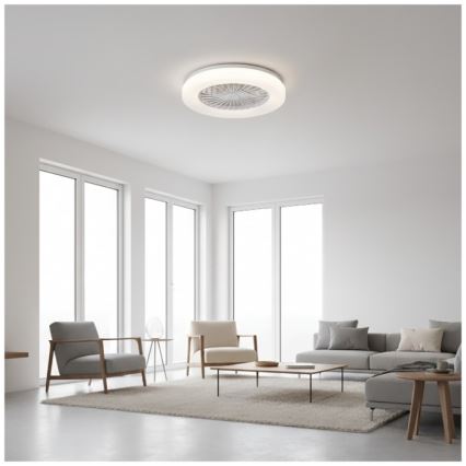 LED-dæmpbar loftlampe med ventilator VENTELUX LED/24W/230V 3000/4000/6500K Ø 45 cm hvid + fjernbetjening