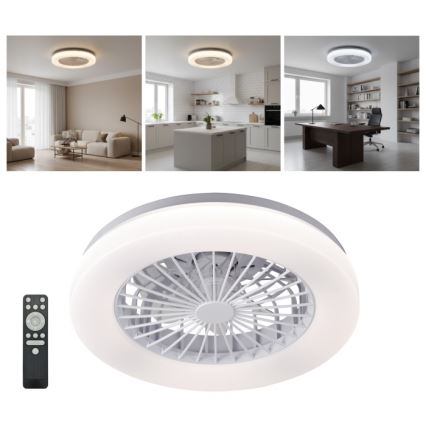 LED-dæmpbar loftlampe med ventilator VENTELUX LED/24W/230V 3000/4000/6500K Ø 45 cm hvid + fjernbetjening