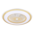 LED Dæmpbar loftlampe med ventilator ZEPHYR LED/48W/230V 3000-6000K guld + fjernbetjening
