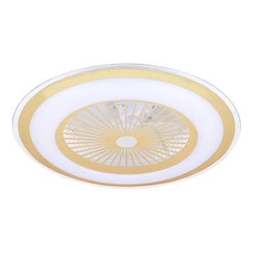 LED Dæmpbar loftlampe med ventilator ZEPHYR LED/48W/230V 3000-6000K guld + fjernbetjening