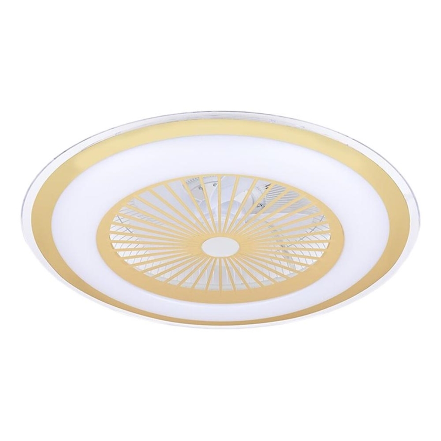 LED Dæmpbar loftlampe med ventilator ZEPHYR LED/48W/230V 3000-6000K guld + fjernbetjening