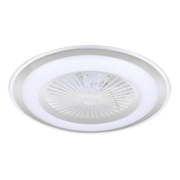 LED Dæmpbar loftlampe med ventilator ZONDA LED/48W/230V 3000-6000K sølv + fjernbetjening