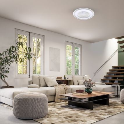 LED Dæmpbar loftlampe med ventilator ZONDA LED/48W/230V 3000-6000K sølv + fjernbetjening