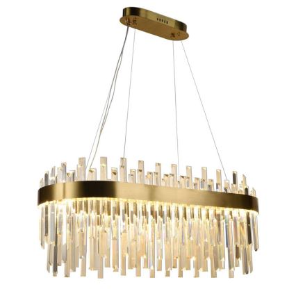LED dæmpbar krystal lysekrone på kabel LED/100W/230V 3000-6500K guld + fjernbetjening