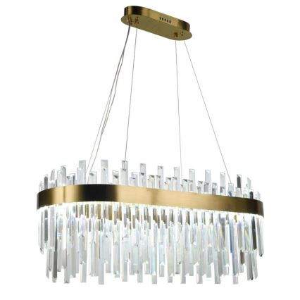 LED dæmpbar krystal lysekrone på kabel LED/100W/230V 3000-6500K guld + fjernbetjening