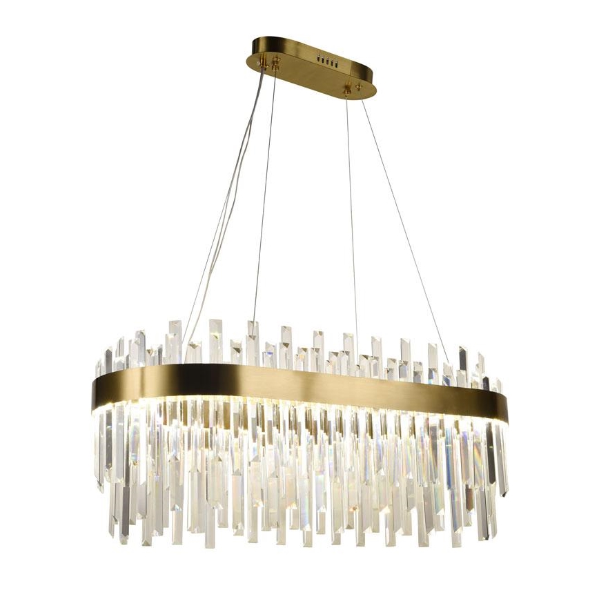 LED dæmpbar krystal lysekrone på kabel LED/100W/230V 3000-6500K guld + fjernbetjening