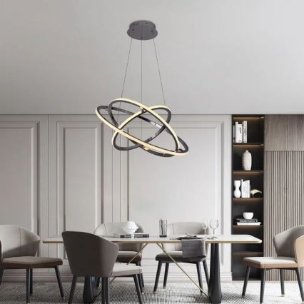 LED dæmpbar loftlampe på kabel LED/105W/230V 3000-6500K Ø 60 cm + fjernbetjening