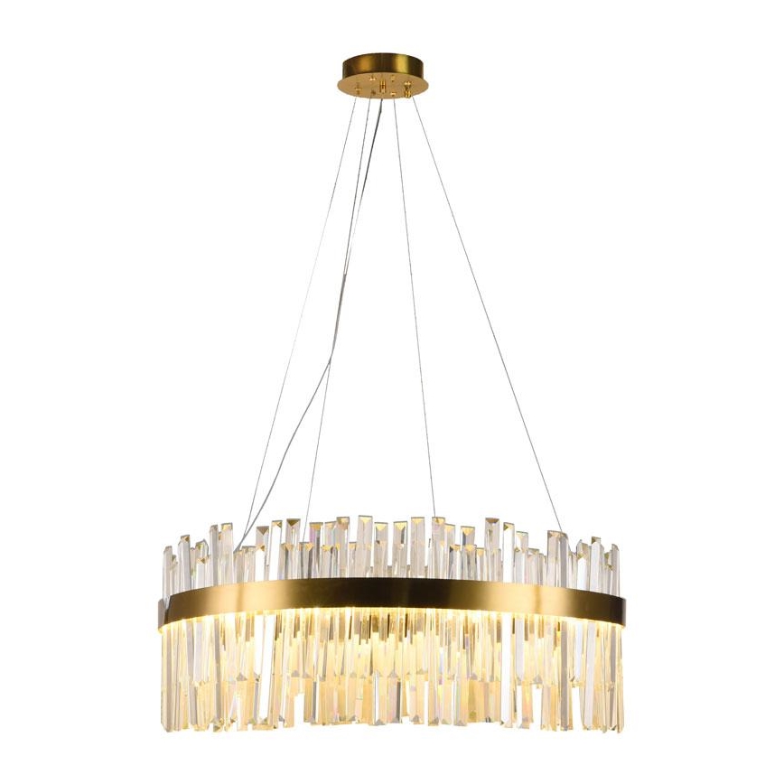 LED dæmpbar krystal lysekrone på kabel LED/110W/230V 3000-6500K guld + fjernbetjening