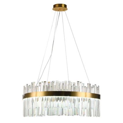 LED dæmpbar krystal lysekrone på kabel LED/110W/230V 3000-6500K guld + fjernbetjening