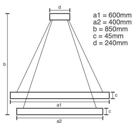 LED dæmpbar loftlampe på kabel LED/120W/230V 3000-6500K Ø 60 cm + fjernbetjening