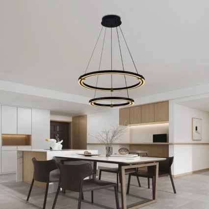 LED dæmpbar loftlampe på kabel LED/130W/230V 3000-6500K Ø 60 cm + fjernbetjening