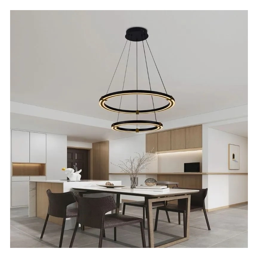 LED dæmpbar loftlampe på kabel LED/130W/230V 3000-6500K Ø 60 cm + fjernbetjening