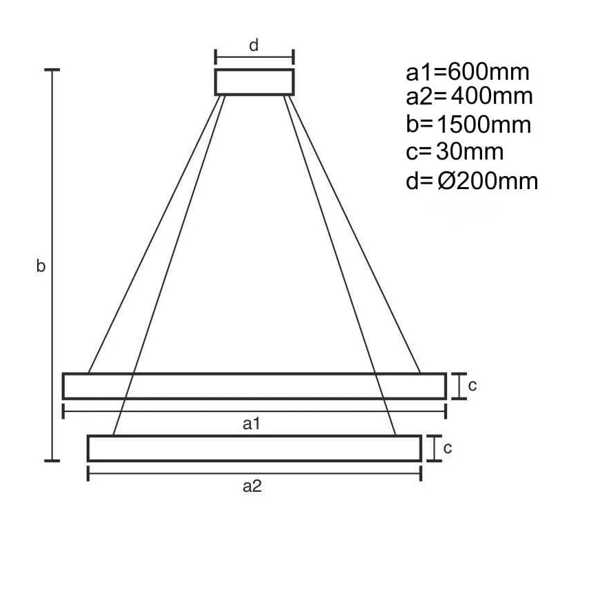 LED dæmpbar loftlampe på kabel LED/130W/230V 3000-6500K Ø 60 cm + fjernbetjening