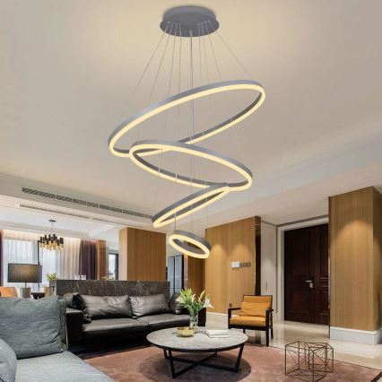 LED dæmpbar loftlampe på kabel LED/165W/230V 3000-6500K Ø 80 cm + fjernbetjening
