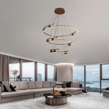 LED dæmpbar loftlampe på kabel LED/170W/230V 3000-6500K Ø 80 cm + fjernbetjening