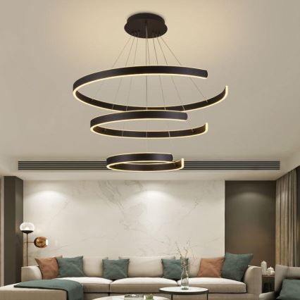 LED dæmpbar loftlampe på kabel LED/220W/230V 3000-6500K Ø 80 cm + fjernbetjening
