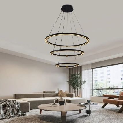 LED dæmpbar loftlampe på kabel LED/235W/230V 3000-6500K Ø 80 cm + fjernbetjening