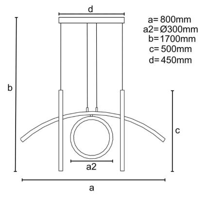 LED dæmpbar loftlampe på kabel LED/25W/230V 3000-6500K + fjernbetjening