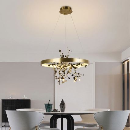 LED dæmpbar loftlampe på kabel LED/40W/230V 3000-6500K guld + fjernbetjening