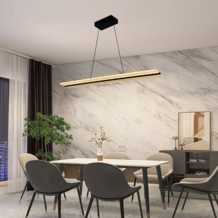 LED dæmpbar loftlampe på kabel LED/40W/230V 3000-6500K sort + fjernbetjening