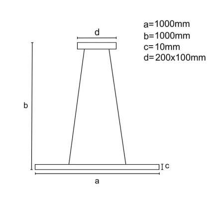 LED dæmpbar loftlampe på kabel LED/40W/230V 3000-6500K sort + fjernbetjening