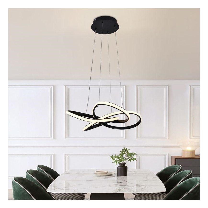 LED dæmpbar loftlampe på kabel LED/40W/230V 3000-6500K Ø 48 cm sort + fjernbetjening