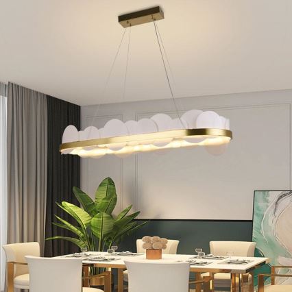 LED dæmpbar loftlampe på kabel LED/50W/230V 3000-6500K guld + fjernbetjening