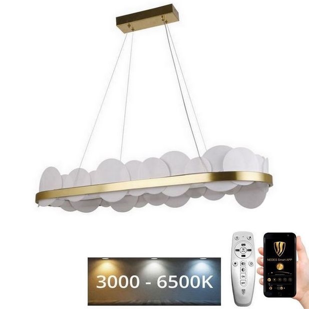 LED dæmpbar loftlampe på kabel LED/50W/230V 3000-6500K guld + fjernbetjening