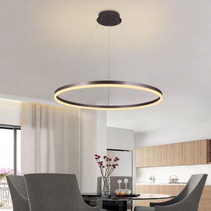 LED dæmpbar loftlampe på kabel LED/55W/230V 3000-6500K Ø 80 cm + fjernbetjening