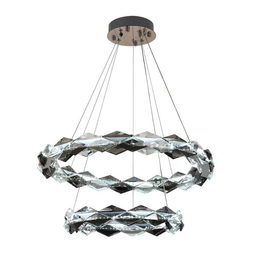 LED Dæmpbar krystal lysekrone på wire LED/65W/230V 3000-6500K blank krom + fjernbetjening