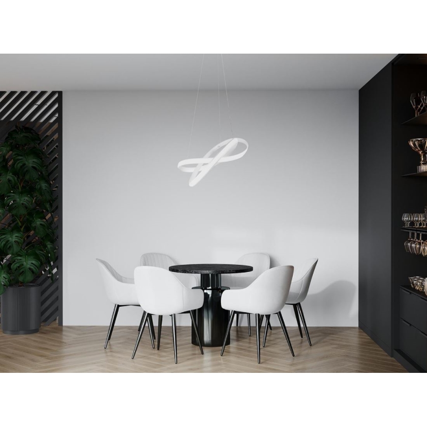 LED dæmpbar loftlampe på kabel LED/70W/230V 3000-6500K Ø 55 cm hvid + fjernbetjening
