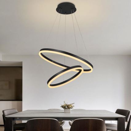 LED dæmpbar loftlampe på kabel LED/70W/230V 3000-6500K Ø 60 cm + fjernbetjening