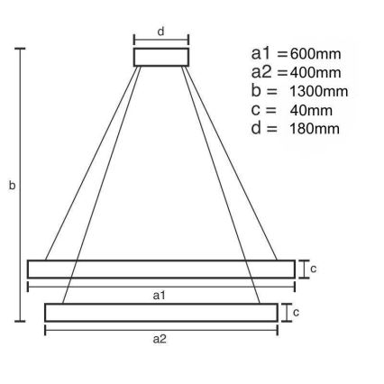 LED dæmpbar loftlampe på kabel LED/70W/230V 3000-6500K + fjernbetjening