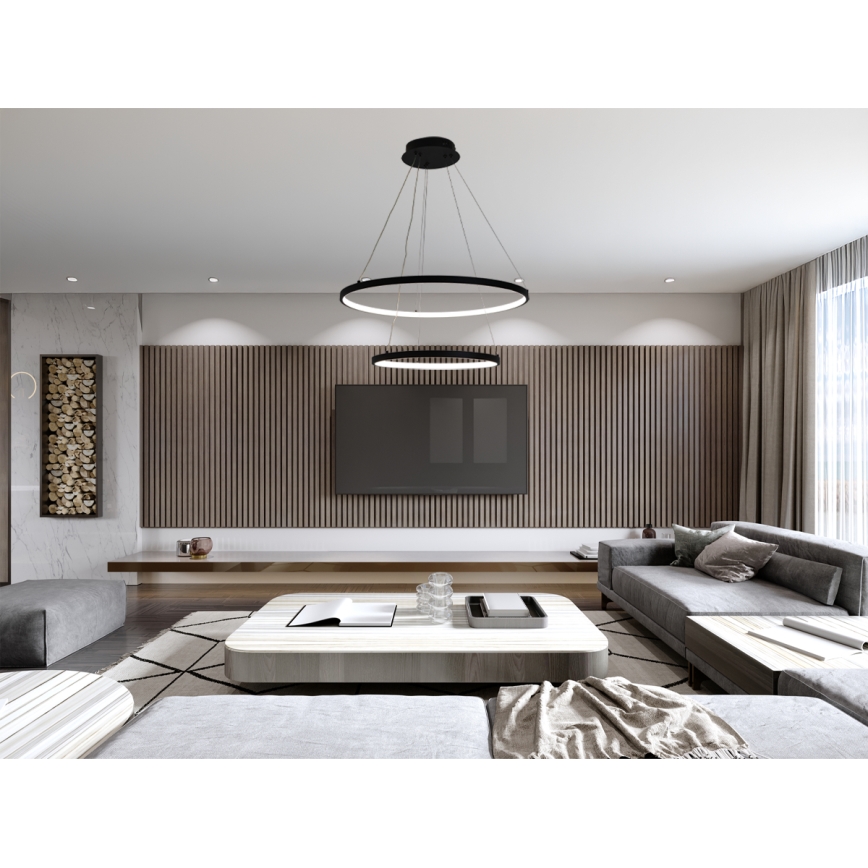 LED dæmpbar loftlampe på kabel LED/75W/230V 3000-6500K Ø 60 cm + fjernbetjening