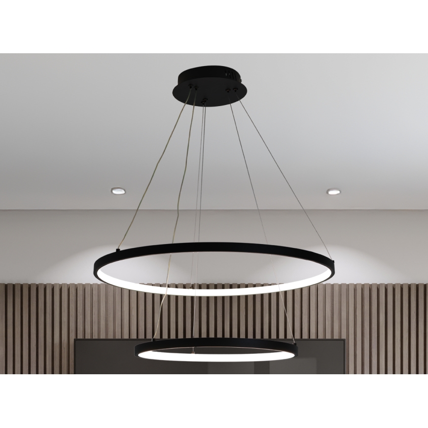 LED dæmpbar loftlampe på kabel LED/75W/230V 3000-6500K Ø 60 cm + fjernbetjening