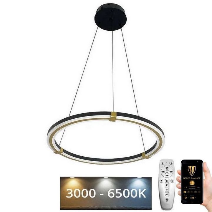 LED dæmpbar loftlampe på kabel LED/75W/230V 3000-6500K Ø 60 cm + fjernbetjening