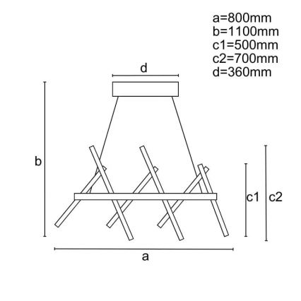 LED dæmpbar loftlampe på kabel LED/80W/230V 3000-6500K + fjernbetjening