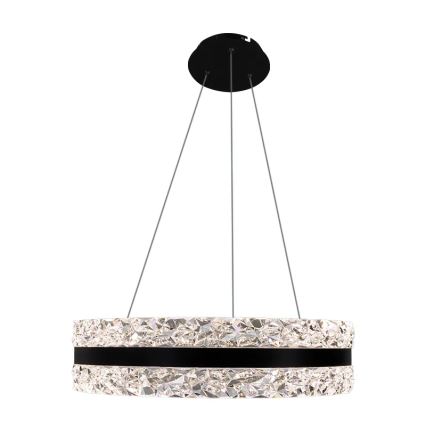 LED dæmpbar krystal lysekrone på kabel LED/80W/230V 3000-6500K sort + fjernbetjening