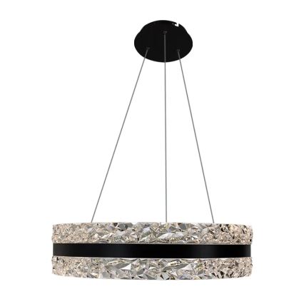 LED dæmpbar krystal lysekrone på kabel LED/80W/230V 3000-6500K sort + fjernbetjening