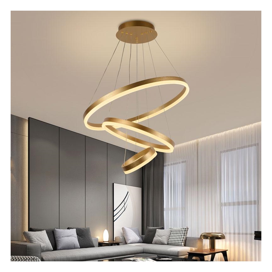 LED dæmpbar loftlampe på kabel LED/85W/230V 3000-6500K Ø 60 cm + fjernbetjening