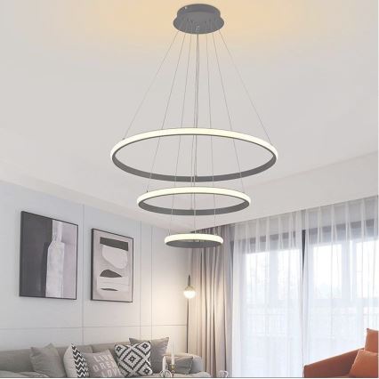 LED dæmpbar loftlampe på kabel LED/90W/230V 3000-6500K Ø 60 cm + fjernbetjening