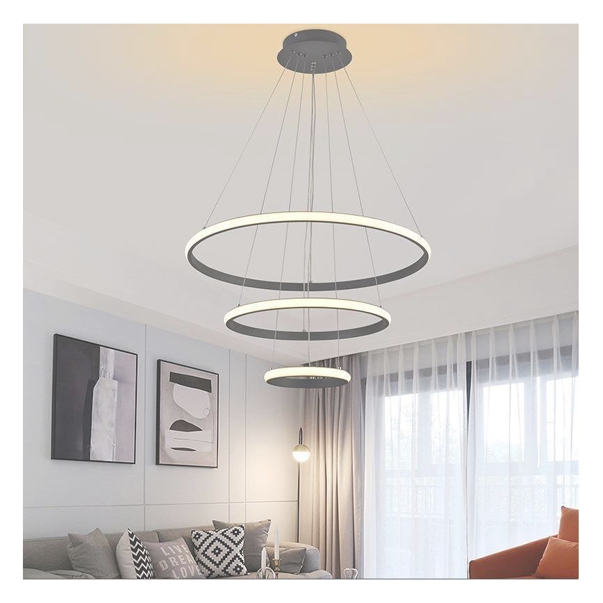 LED dæmpbar loftlampe på kabel LED/90W/230V 3000-6500K Ø 60 cm + fjernbetjening