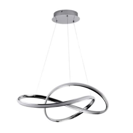 LED Dæmpbar loftslampe på kabel LED/70W/230V 3000-6500K Ø 60 cm blank krom + fjernbetjening