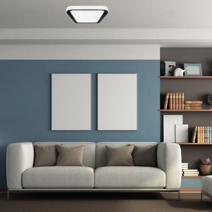 LED Dæmpbart loftlampe QUADRO LED/38W/230V 3000-6000K hvid/sort + fjernbetjening