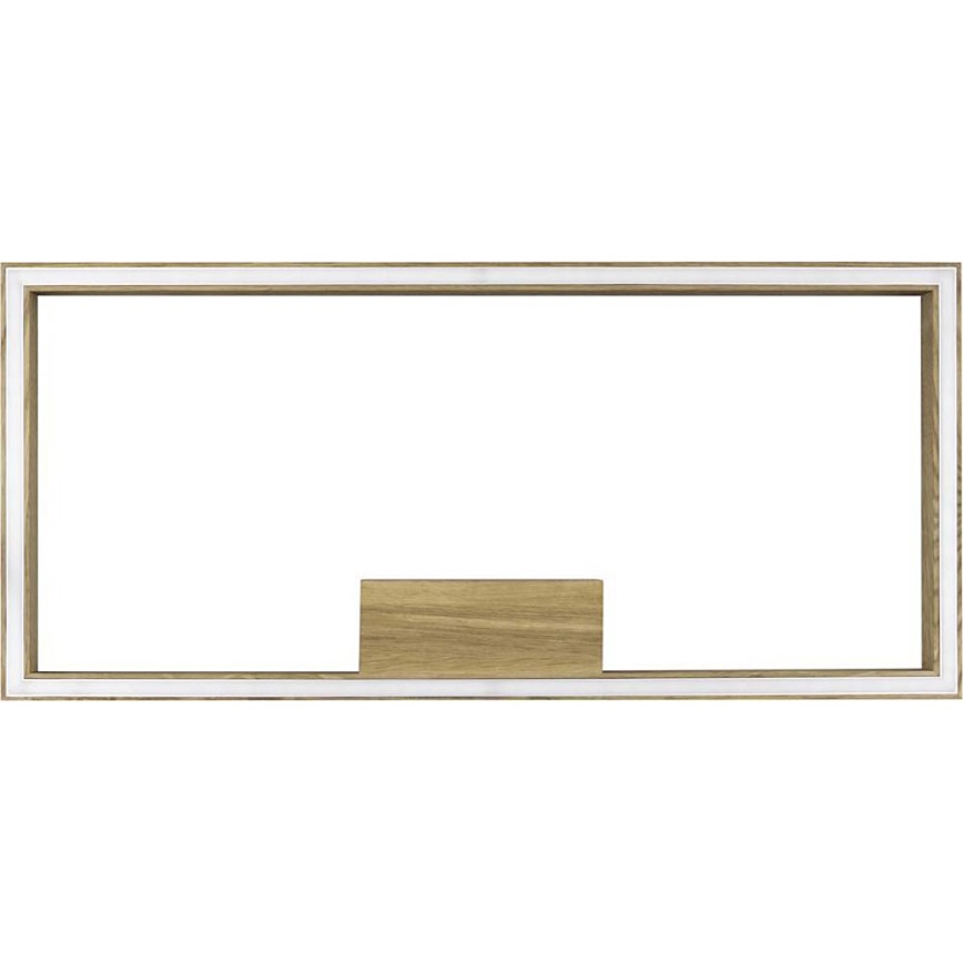 LED Dæmpbar loftlampe RAMME LED/34W/230V mat egetræ + fjernbetjening